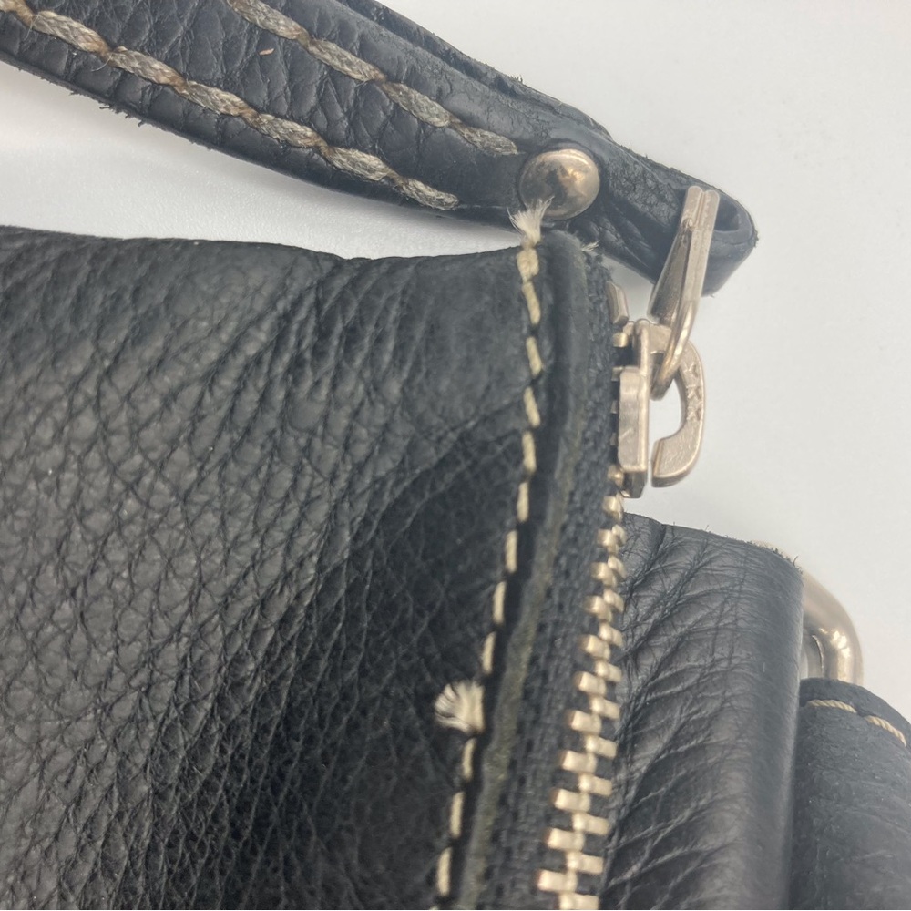 ROOTS ‘VILLAGER’Black Pebbled Leather Everyday Comfortable Crossbody Bag Vintage - Picture 13 of 16